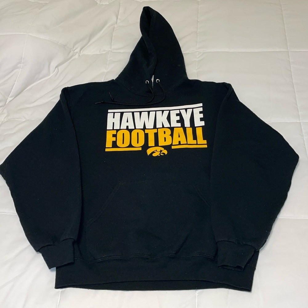 Jerzees Iowa Hawkeyes Football sweatshirt hoodie. Men’s L. Like new condition.